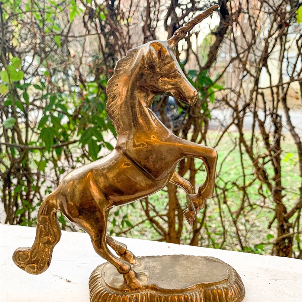 Vintage brass unicorn